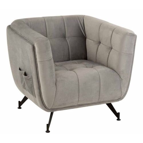 Paris Prix - Fauteuil Lounge Design "Conforad" 95cm Gris Clair