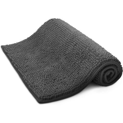 Tapis De Bain Antidérapant En Microfibre Doux Et Confortable Avec Design Lavable En Machine, Absorbant L'eau Et Séchage Rapide Pour Garder La Salle De Bain Hygiénique Et Propre (Gris)