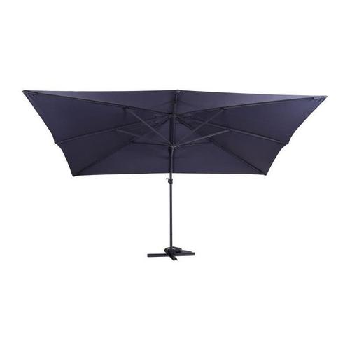 Parasol Déporté 4x3m- Inclinable,Et Rotatif A 360°- Structure Aluminium Et Toile Déperlante En Polyester 250gm2- Gris Anthra