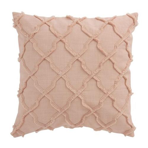 Paris Prix - Coussin Déco Carré "Losanges" 43x43cm Rose