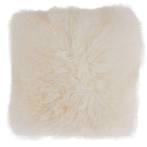 Paris Prix - Coussin Déco "Peau De Mouton" 45x45cm Blanc