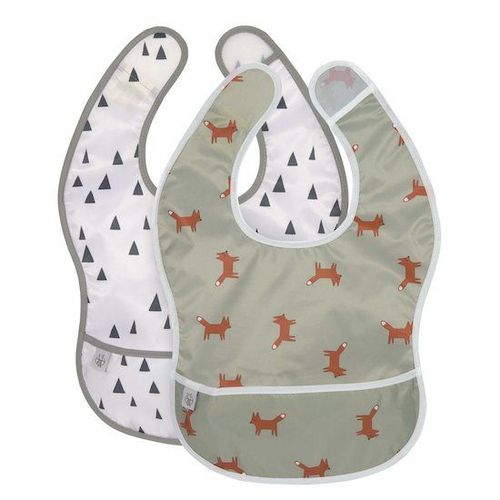 Little Forest Lot De 2 Bavoirs Avec Poche Renard De Lässig