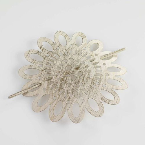 Embrasse De Rideau Broche "Mandy" 17cm Blanc