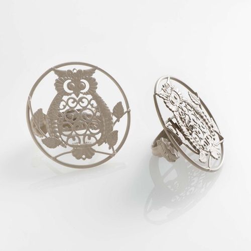 Lot De 2 Embrasses De Rideau "Gufo" 8cm Taupe
