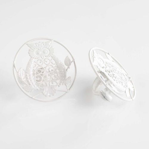 Lot De 2 Embrasses De Rideau "Gufo" 8cm Blanc