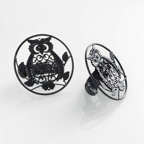 Lot De 2 Embrasses De Rideau "Gufo" 8cm Noir