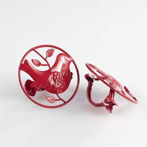 Lot De 2 Embrasses De Rideau "Passero" 8cm Rouge