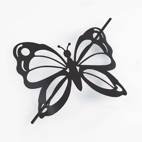 Embrasse De Rideau Broche "Farfalina" 16cm Noir