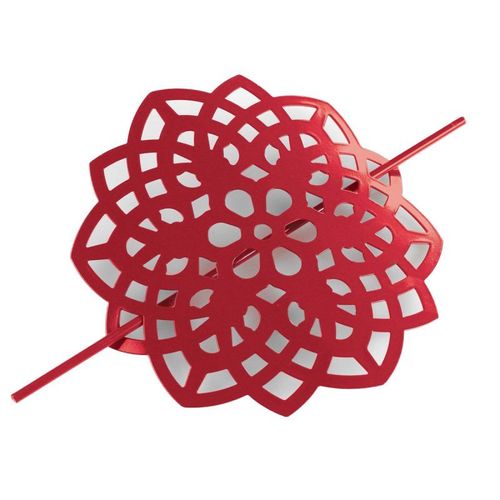 Embrasse De Rideau Broche "Rosae" 17cm Rouge