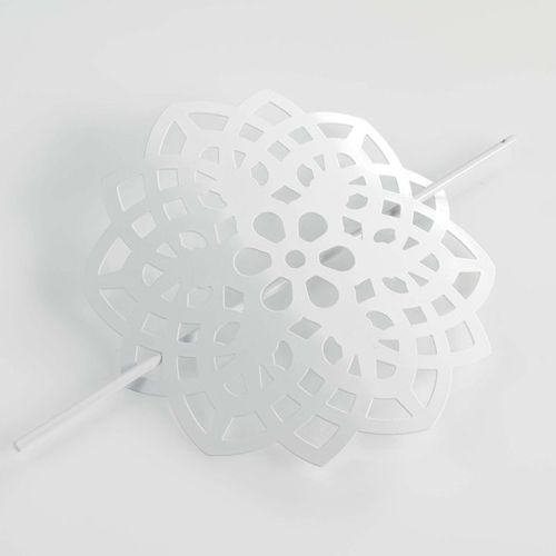 Embrasse De Rideau Broche "Rosae" 17cm Blanc