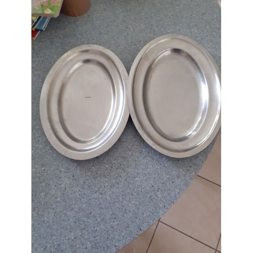 Lot De 2 Plats Ovale Plat En Inox