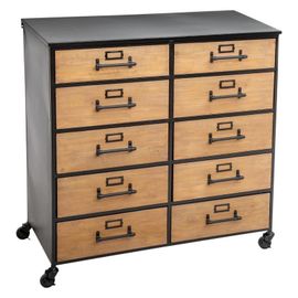 Commode Design 10 Tiroirs "Baris" 86cm Noir