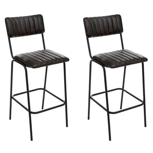 Lot De 2 Chaises De Bar Design "Dario" 103cm Noir