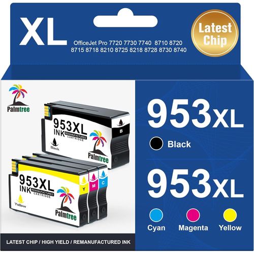 953Xl 953 Xl Remanufacturé Cartouche D'Encre Pour Cartouche 953 Xl Compatible Pour Officejet Pro 8720 8730 7740 7720 7730 8210 8718 8710 8725 8715 8728 8218 8719 8740 (Pack De 4)