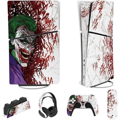 Autocollant Pour Ps5 Slim Console Digital Edition Sticker Skin Pour Ps5 Slim,Kit D'autocollants Accessoires Pour Ps5 Manette Pour Ps5 Télécommande&casque&station De Charge-Clown Hahaha