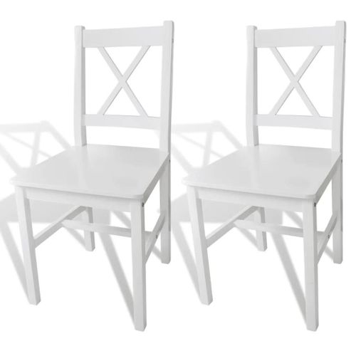 Prolenta Premium - Chaises À Manger Lot De 2 Blanc Bois De Pin