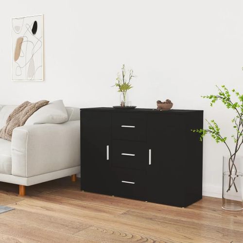 Prolenta Premium - Buffet Noir 91x29,5x65 Cm Bois D'ingénierie