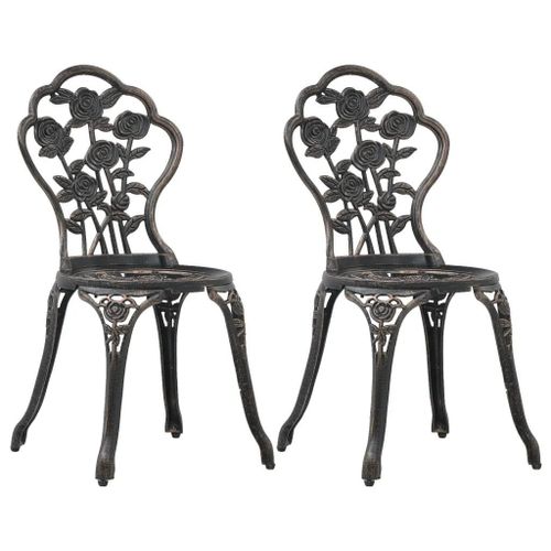 Prolenta Premium - Chaises De Bistro Lot De 2 Bronze Aluminium Coulé