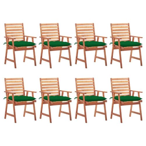 Prolenta Premium - Chaises À Manger D'extérieur Lot De 8 Et Coussins Acacia Massif