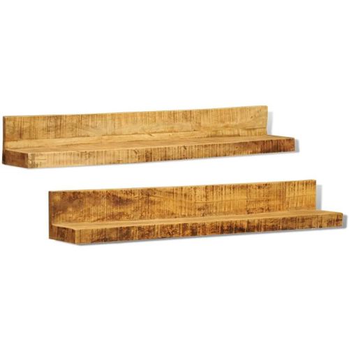 Prolenta Premium - Lot De 2 Étagères Murales En Bois Solide