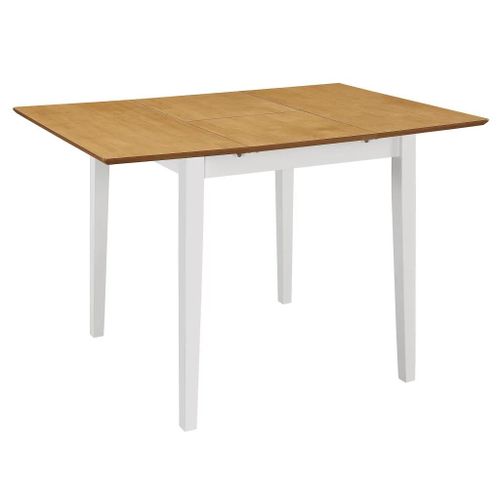 Prolenta Premium - Table À Manger Extensible Blanc (80-120)X80x74 Cm Mdf