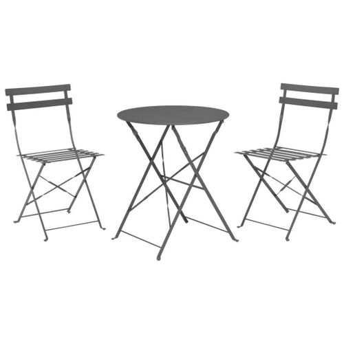 Prolenta Premium - Ensemble De Bistro 3 Pcs Anthracite Foncé Mat