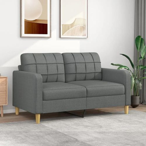 Prolenta Premium - Canapé À 2 Places Gris Foncé 140 Cm Tissu