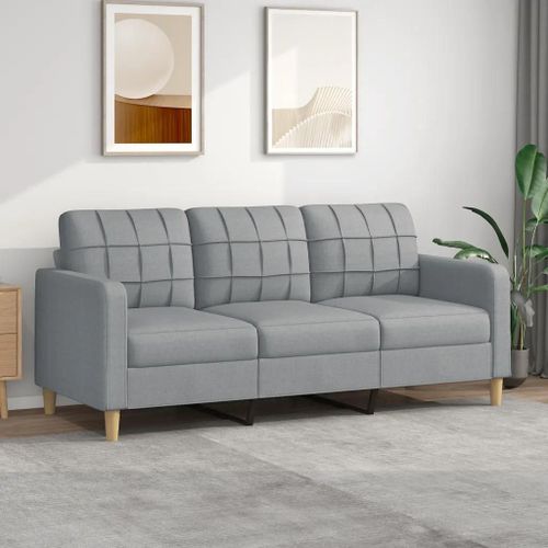 Prolenta Premium - Canapé À 3 Places Gris Clair 180 Cm Tissu