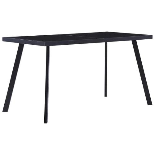 Prolenta Premium - Table À Manger Noir 140x70x75 Cm Verre Trempé