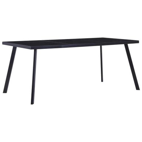 Prolenta Premium - Table À Manger Noir 160x80x75 Cm Verre Trempé