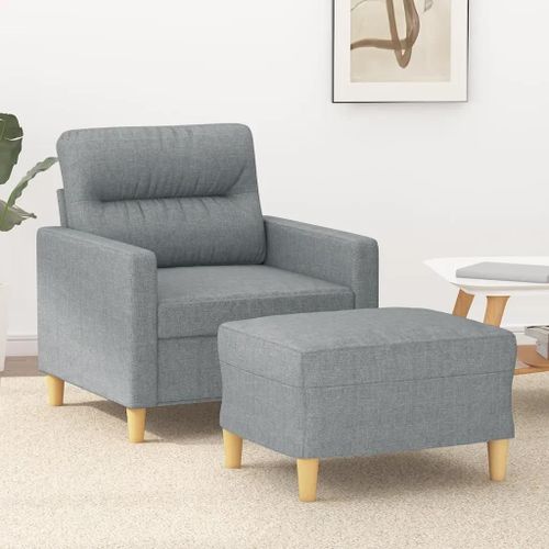 Prolenta Premium - Fauteuil Avec Repose-Pied Gris Clair 60 Cm Tissu