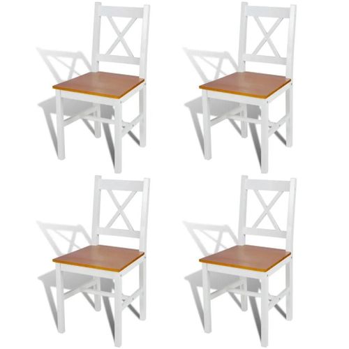 Prolenta Premium - Chaises À Manger Lot De 4 Blanc Bois De Pin