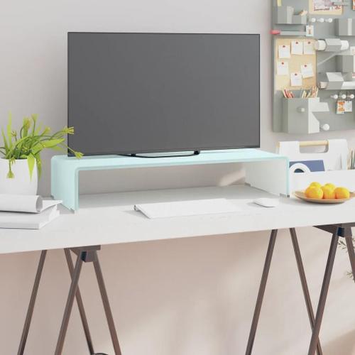 Prolenta Premium - Meuble Tv/Support Pour Moniteur 70x30x13 Cm Verre Vert