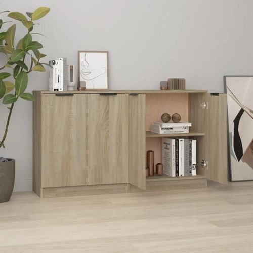 Prolenta Premium - Buffets 2 Pcs Chêne Sonoma 60x30x70 Cm Bois D'ingénierie