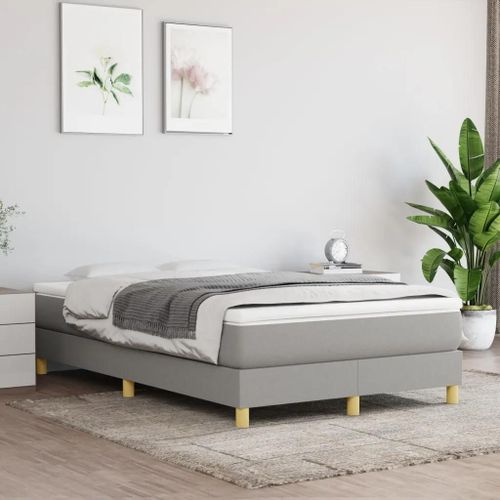 Prolenta Premium - Sommier à lattes de lit avec matelas Gris clair 120x200cm Tissu