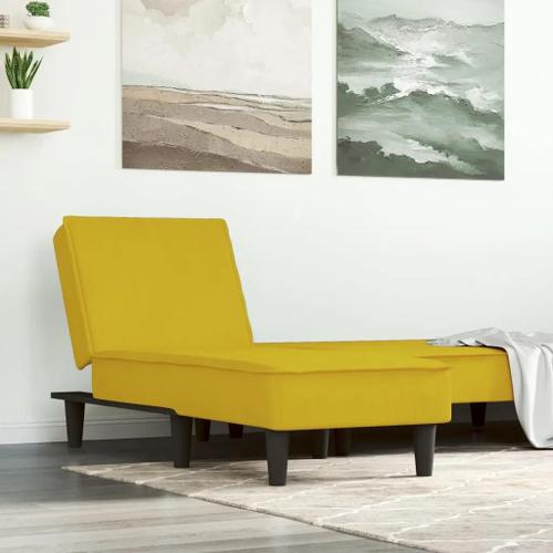 Prolenta Premium - Chaise Longue Jaune Velours