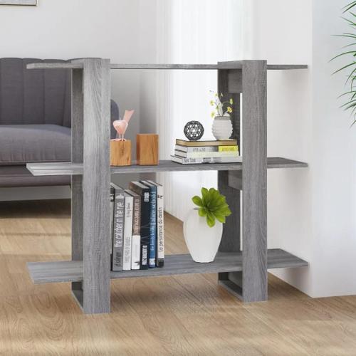 Prolenta Premium - Bibliothèque/Séparateur De Pièce Sonoma Gris 100x30x87 Cm