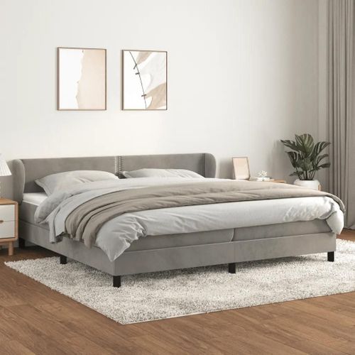 Prolenta Premium - Sommier à lattes de lit et matelas Gris clair 200x200cm Velours