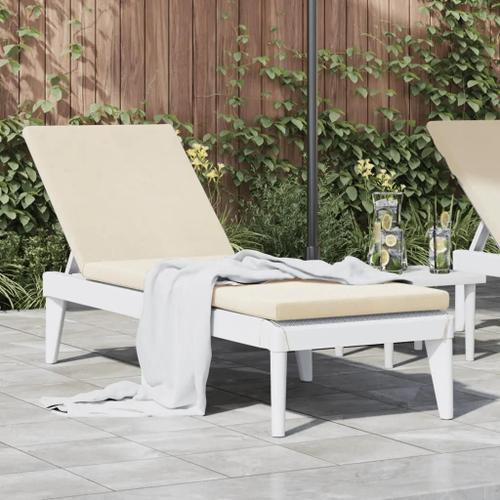 Prolenta Premium - Chaise Longue Avec Coussin Blanc 186x60x29 Cm Pp