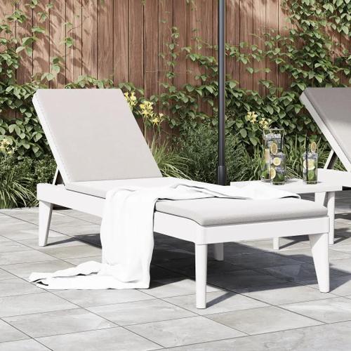 Prolenta Premium - Chaise Longue Blanc 186x60x29 Cm Pp