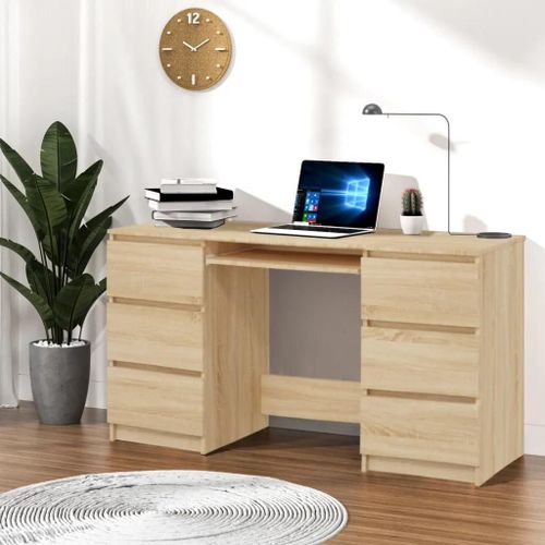 Prolenta Premium - Bureau Chêne Sonoma 140x50x77 Cm Bois D'ingénierie
