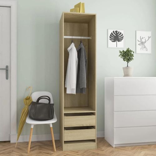 Prolenta Premium - Garde-Robe Avec Tiroirs Chêne Sonoma Bois D'ingénierie