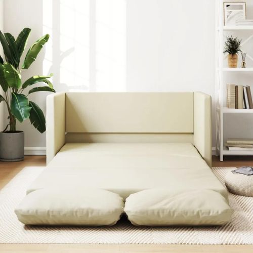 Prolenta Premium - Canapé-Lit 2 En 1 Crème 112x174x55 Cm Similicuir