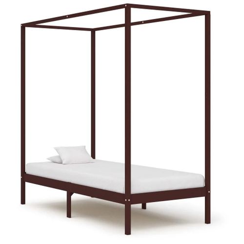 Prolenta Premium - Cadre de lit à baldaquin sans matelas bois massif 90x200 cm