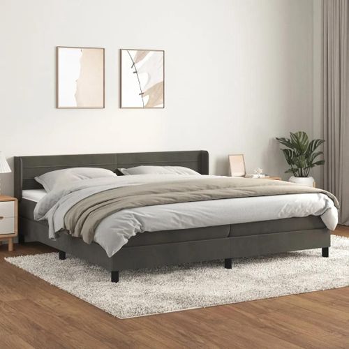 Prolenta Premium - Sommier à lattes de lit et matelas Gris foncé 200x200cm Velours