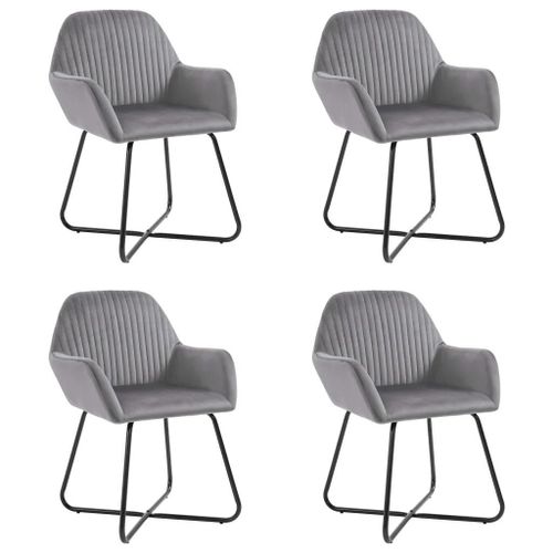 Prolenta Premium - Chaises À Manger Lot De 4 Gris Velours