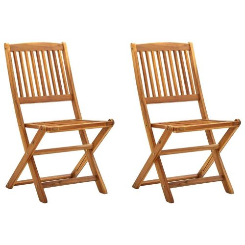 Prolenta Premium - Chaises Pliables D'extérieur Lot De 2 Bois D'acacia Solide