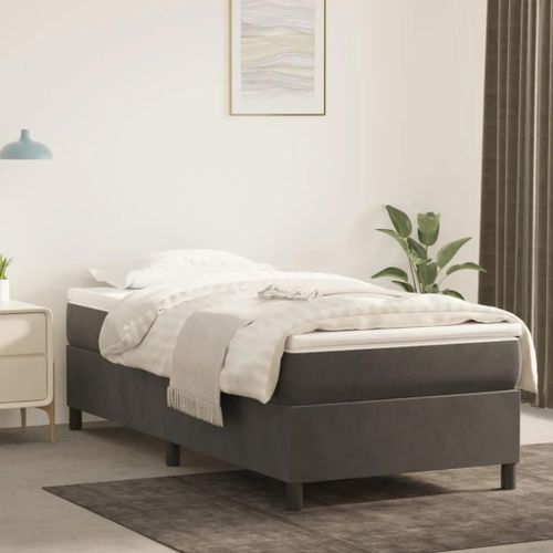 Prolenta Premium - Sommier à lattes de lit avec matelas Gris foncé 100x200 cm