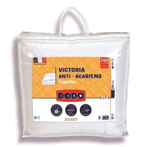 Dodo Couette Tempérée 300gr/M² Anti-Acarians Victoria 220x240 Cm Blanc