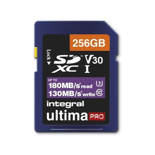 Integral UltimaPro - Carte mémoire flash - 256 Go - Video Class V30 / UHS-I U3 / Class10 - SDXC UHS-I